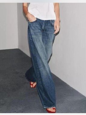 BNWT Zara ZW COLLECTION MID-RISE BAGGY JEANS